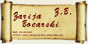 Zarija Bočarski vizit kartica